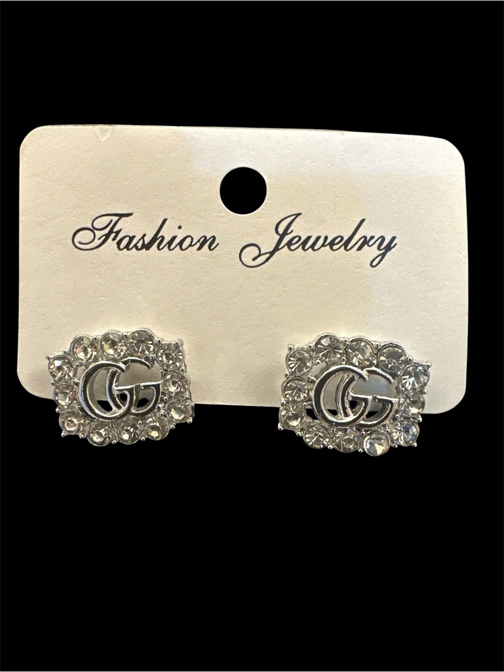 NWT! Fashion Silver Crystal Stud Earrings